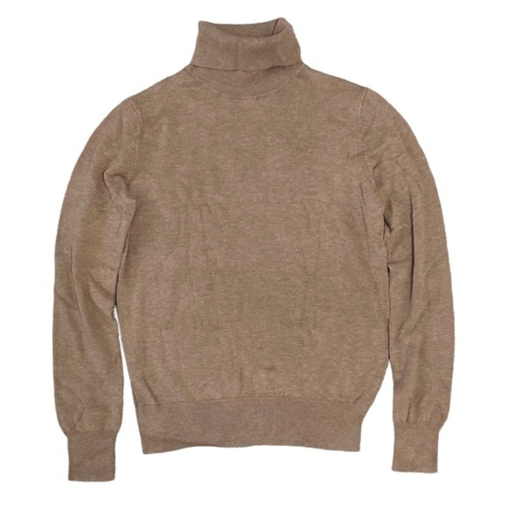 H&M Basics Turtleneck Fine Knit Pullover Tan Women Small